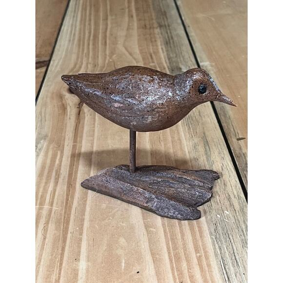 Wood Carved Brown Bird Figurine. Beach. Birds. Home Decor. - Picture 3 of 10